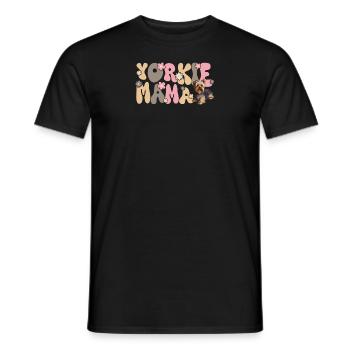 Yorkshire Terrier Groovy Yorkie Mama - Männer T-Shirt - Schwarz - Vorne - AI Model Male 178 light (178cm)
