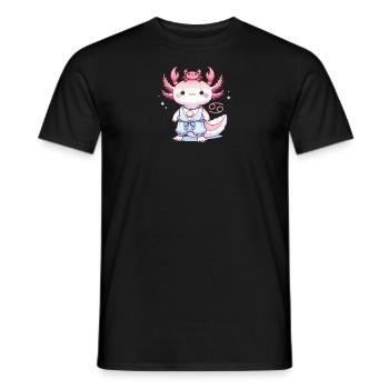 Axolotl as a Cancer Zodiac Sign - Men's T-Shirt - black - Front - AI Model Male 178 light (178cm)