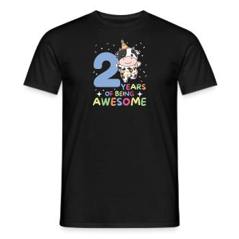 Vache pour les enfants de 2 ans - T-shirt homme - noir - Devant - AI Model Male 178 light (178cm)