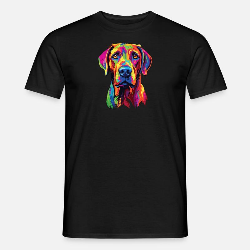 Wasserfarben Farbenfroher Rhodesian Ridgeback - Männer T-Shirt - Schwarz