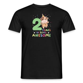 Vache pour les enfants de 2 ans - T-shirt homme - noir - Devant - AI Model Male 178 light (178cm)