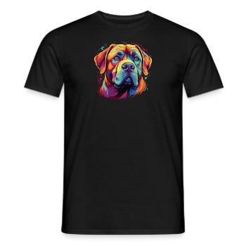 Aquarelle Colorée Dogue de Bordeaux - T-shirt homme - noir - Devant - AI Model Male 178 light (178cm)