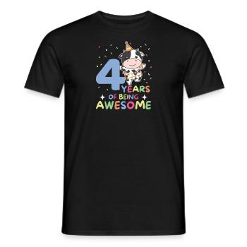 Vache pour les enfants de 4 ans - T-shirt homme - noir - Devant - AI Model Male 178 light (178cm)