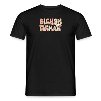 Bichon frisé Groovy Bichon Mama - T-shirt homme - noir - Devant - AI Model Male 178 light (178cm)