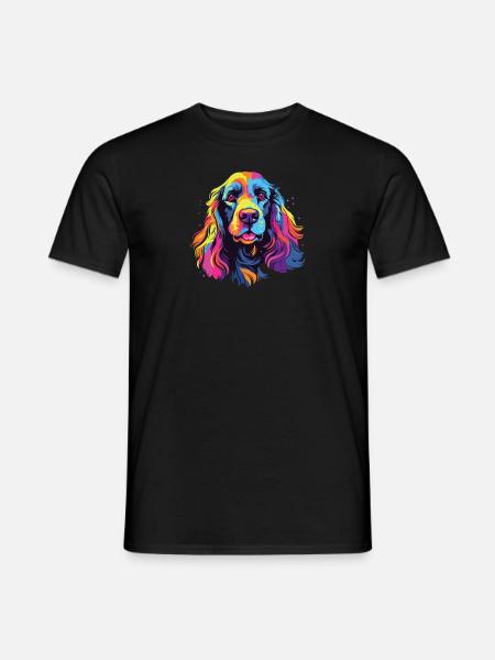 Wasserfarben Farbenfroher American Cocker Spaniel - Männer T-Shirt - Schwarz