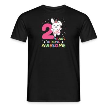 Lapin pour les enfants de deux ans - T-shirt homme - noir - Devant - AI Model Male 178 light (178cm)