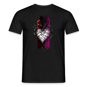Unverwüstliche Leidenschaft: Herz in Dornen gehüllt - Männer T-Shirt - Schwarz - Vorne - AI Model Male 178 light (178cm)