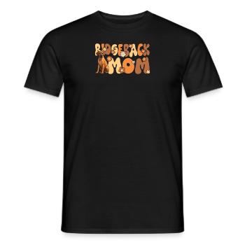 Rhodesian Ridgeback Groovy Ridgeback Mom - Men's T-Shirt - black - Front - AI Model Male 178 light (178cm)