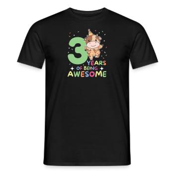 Vache pour les enfants de 3 ans - T-shirt homme - noir - Devant - AI Model Male 178 light (178cm)