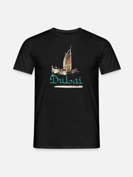 Illustration Burj Al-Arab Hotel, Ikone von Dubai - Männer T-Shirt - Schwarz