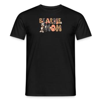 Bearded Collie Groovy Beardie Mom - Men's T-Shirt - black - Front - AI Model Male 178 light (178cm)