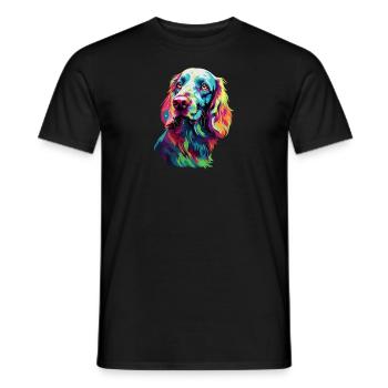 Watercolor Colorful English Setter - Men's T-Shirt - black - Front - AI Model Male 178 light (178cm)