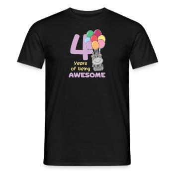 Hippopotame pour les enfants de 4 ans - T-shirt homme - noir - Devant - AI Model Male 178 light (178cm)