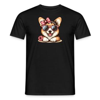 Corgi Girl - Men's T-Shirt - black - Front - AI Model Male 178 light (178cm)