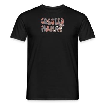 Chinese Crested Mom Groovy Crested Mom - Men's T-Shirt - black - Front - AI Model Male 178 light (178cm)