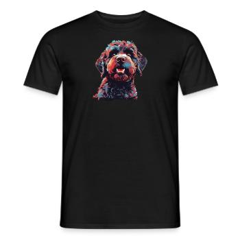 Wasserfarben Farbenfroher Lagotto Romagnolo - Männer T-Shirt - Schwarz - Vorne - AI Model Male 178 light (178cm)