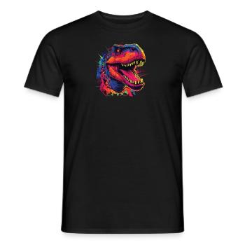 Watercolor Colorful T-rex Colorful Animals - Men's T-Shirt - black - Front - AI Model Male 178 light (178cm)