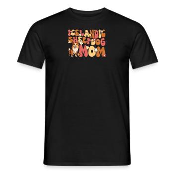 Chien islandais Groovy Chien de berger islandais maman - T-shirt homme - noir - Devant - AI Model Male 178 light (178cm)
