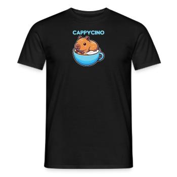 Cappyccino Capybara Kaffee Cappuccino - Männer T-Shirt - Schwarz - Vorne - AI Model Male 178 light (178cm)