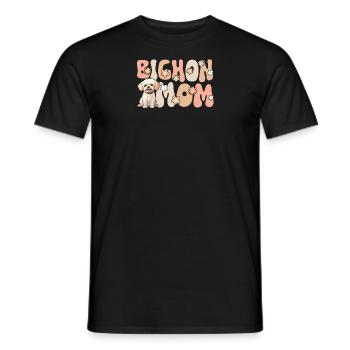 Bichon frisé Groovy Bichon Maman - T-shirt homme - noir - Devant - AI Model Male 178 light (178cm)