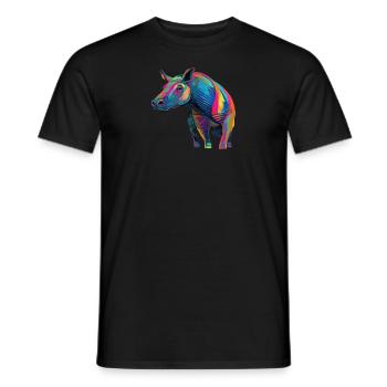 Watercolor Colorful Tapir Colorful Animals - Men's T-Shirt - black - Front - AI Model Male 178 light (178cm)