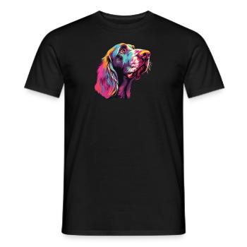 Aquarelle colorée Spinone Italiano - T-shirt homme - noir - Devant - AI Model Male 178 light (178cm)