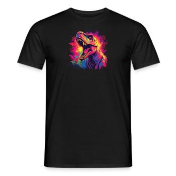 Watercolor Colorful T-rex Colorful Animals - Men's T-Shirt - black - Front - AI Model Male 178 light (178cm)