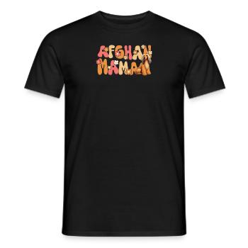 Afghan Hound Groovy Afghan Mom - Men's T-Shirt - black - Front - AI Model Male 178 light (178cm)