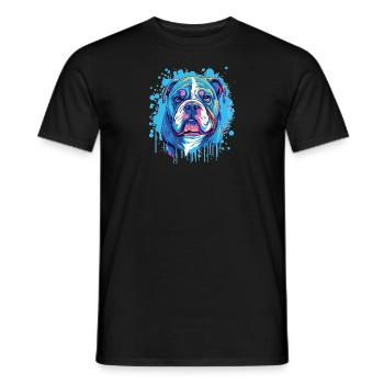 Watercolor Colorful Alapaha Blue Blood - Men's T-Shirt - black - Front - AI Model Male 178 light (178cm)