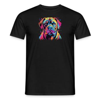 Aquarelle colorée Boerboel - T-shirt homme - noir - Devant - AI Model Male 178 light (178cm)