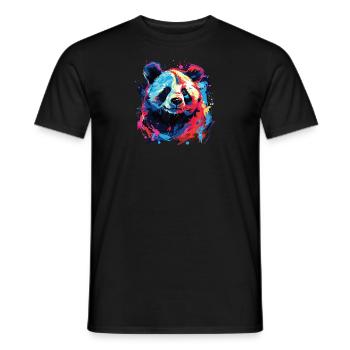 Wasserfarben Farbenfroher Panda bunte Tiere - Männer T-Shirt - Schwarz - Vorne - AI Model Male 178 light (178cm)