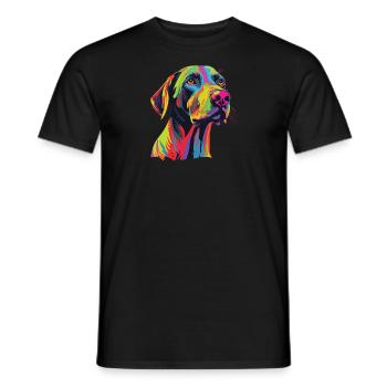 Wasserfarben Farbenfroher Plott Hound - Männer T-Shirt - Schwarz - Vorne - AI Model Male 178 light (178cm)
