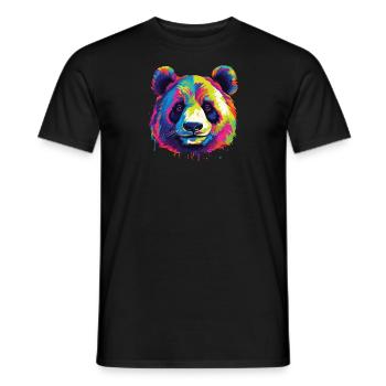 Wasserfarben Farbenfroher Panda bunte Tiere - Männer T-Shirt - Schwarz - Vorne - AI Model Male 178 light (178cm)