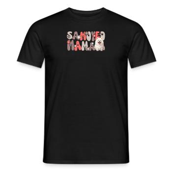 Samoyed Groovy Samoyed Mom - Men's T-Shirt - black - Front - AI Model Male 178 light (178cm)