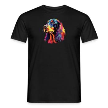 Watercolor Colorful Gordon Setter - Men's T-Shirt - black - Front - AI Model Male 178 light (178cm)