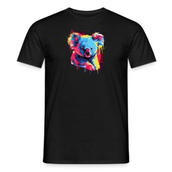 Watercolor Colorful Koala Colorful Animals - Men's T-Shirt - black - Front - AI Model Male 178 light (178cm)
