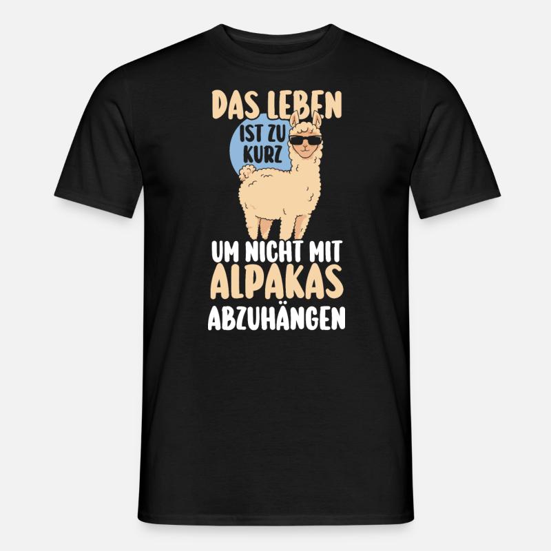 Alpaka - Männer T-Shirt - Schwarz