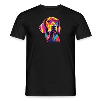 Wasserfarben Farbenfroher English Foxhound - Männer T-Shirt - Schwarz - Vorne - AI Model Male 178 light (178cm)