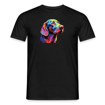Wasserfarben Farbenfroher Harrier - Männer T-Shirt - Schwarz - Vorne - AI Model Male 178 light (178cm)
