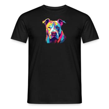 Aquarelle colorée Dogue Argentino - T-shirt homme - noir - Devant - AI Model Male 178 light (178cm)