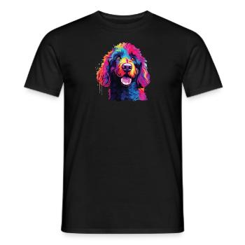 Wasserfarben Farbenfroher Spanischer Wasserhund - Männer T-Shirt - Schwarz - Vorne - AI Model Male 178 light (178cm)