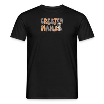 Chinese Crested Dog Groovy Crested Mama - Men's T-Shirt - black - Front - AI Model Male 178 light (178cm)