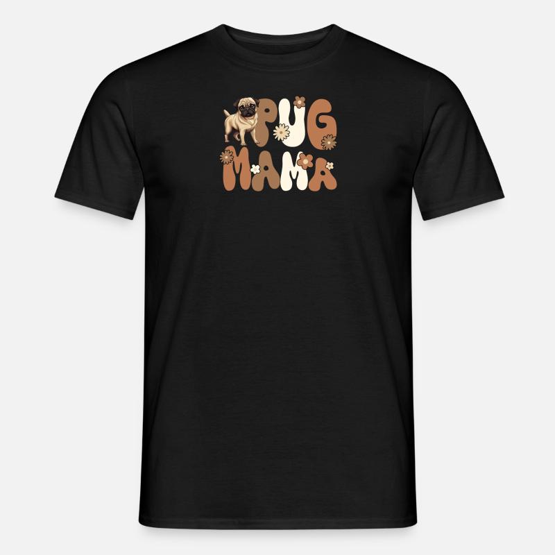 Mops Groovy Mops Mama - Männer T-Shirt - Schwarz
