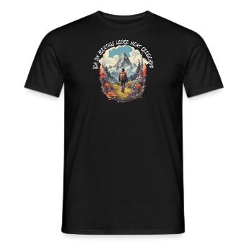 Wandern oder Klettern in den Bergen - Männer T-Shirt - Schwarz - Vorne - AI Model Male 178 light (178cm)