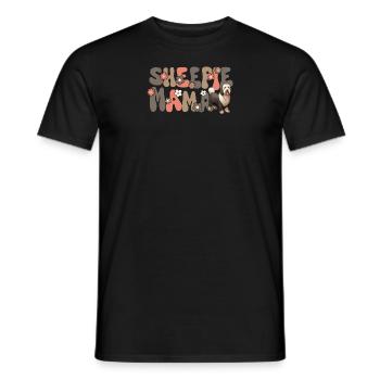 Old English Sheepdog Groovy Sheepie Mama - Men's T-Shirt - black - Front - AI Model Male 178 light (178cm)