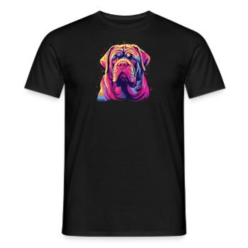 Wasserfarben Farbenfroher Mastino Napoletano - Männer T-Shirt - Schwarz - Vorne - AI Model Male 178 light (178cm)