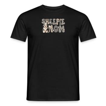 Old English Sheepdog Groovy Sheepie Mom - Men's T-Shirt - black - Front - AI Model Male 178 light (178cm)