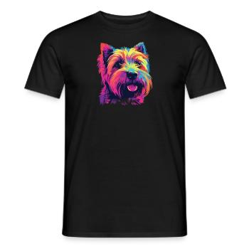 Watercolor Colorful Irish Glen Of Imaal - Men's T-Shirt - black - Front - AI Model Male 178 light (178cm)