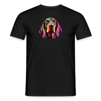 Aquarelle Coloré Noir Et Tan Coonhound - T-shirt homme - noir - Devant - AI Model Male 178 light (178cm)