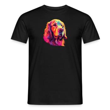 Watercolor Colorful Clumber Spaniel - Men's T-Shirt - black - Front - AI Model Male 178 light (178cm)